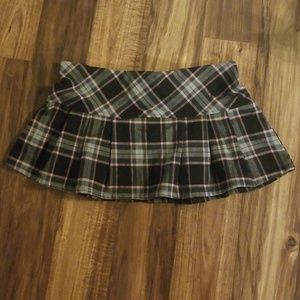 Plaid pink and grey mini skirt